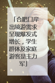 合肥口岸出境游需求呈现爆发式增长，学生群体及家庭游客是主力军
