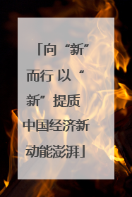 向“新”而行 以“新”提质 中国经济新动能澎湃