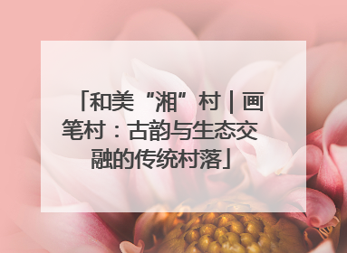 和美“湘”村｜画笔村：古韵与生态交融的传统村落