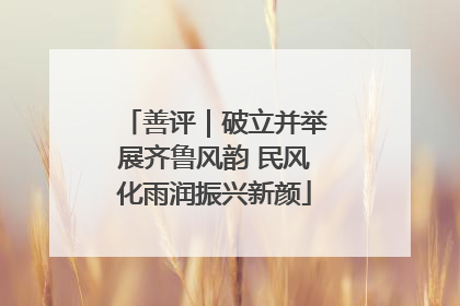 善评｜破立并举展齐鲁风韵 民风化雨润振兴新颜