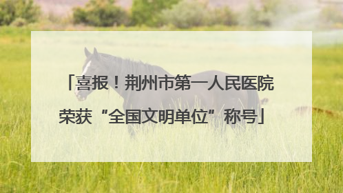 喜报！荆州市第一人民医院荣获“全国文明单位”称号