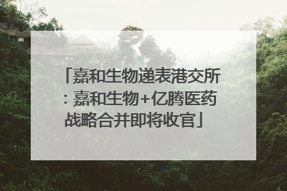 嘉和生物递表港交所：嘉和生物+亿腾医药战略合并即将收官