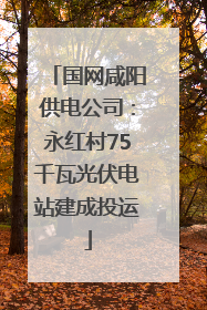 国网咸阳供电公司：永红村75千瓦光伏电站建成投运
