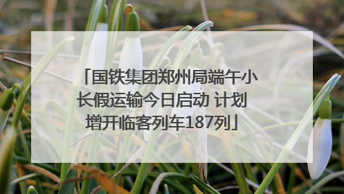 国铁集团郑州局端午小长假运输今日启动 计划增开临客列车187列