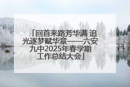 回首来路芳华满 追光逐梦赋华章——六安九中2025年春学期工作总结大会