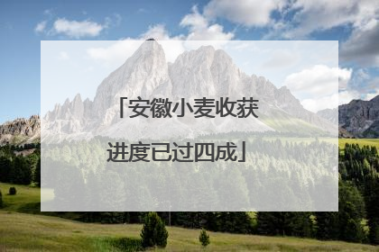 安徽小麦收获进度已过四成