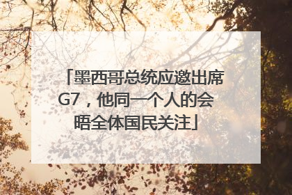 墨西哥总统应邀出席G7，他同一个人的会晤全体国民关注