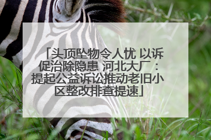 头顶坠物令人忧 以诉促治除隐患 河北大厂：提起公益诉讼推动老旧小区整改排查提速