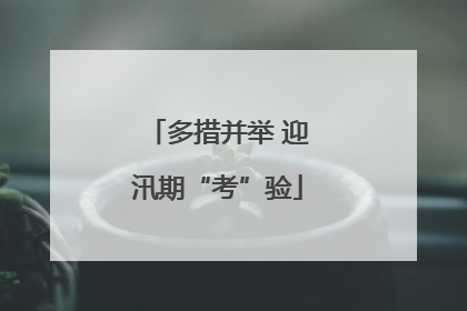 多措并举 迎汛期“考”验