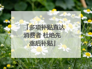 多项补贴直达消费者 杜绝先涨后补贴