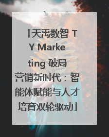 天禹数智 TY Marketing 破局营销新时代：智能体赋能与人才培育双轮驱动