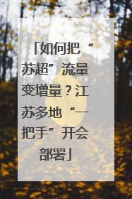 如何把“苏超”流量变增量？江苏多地“一把手”开会部署