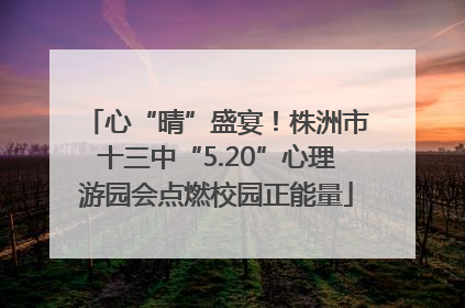 心“晴”盛宴！株洲市十三中“5.20”心理游园会点燃校园正能量