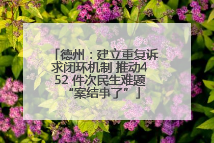 德州：建立重复诉求闭环机制 推动452 件次民生难题 “案结事了”