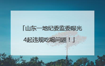 山东一地纪委监委曝光4起违规吃喝问题！