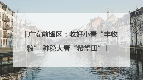 广安前锋区：收好小春“丰收粮” 种稳大春“希望田”