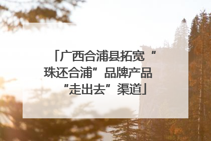 广西合浦县拓宽“珠还合浦”品牌产品“走出去”渠道