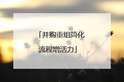 并购重组简化流程增活力