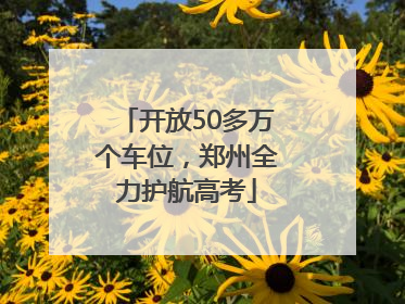 开放50多万个车位，郑州全力护航高考