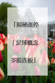 揭秘涨停｜足球概念多股连板
