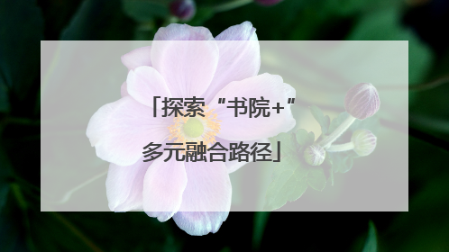 探索“书院+”多元融合路径