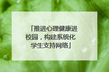 推进心理健康进校园，构建系统化学生支持网络