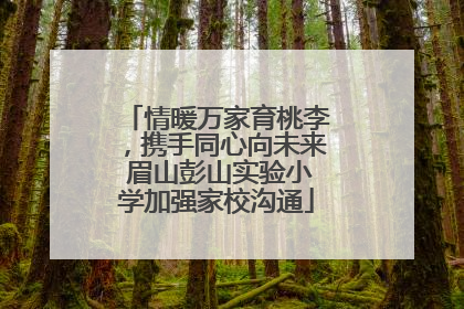 情暖万家育桃李，携手同心向未来 眉山彭山实验小学加强家校沟通