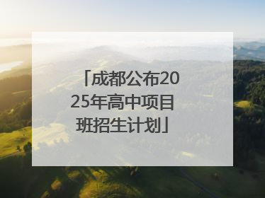 成都公布2025年高中项目班招生计划