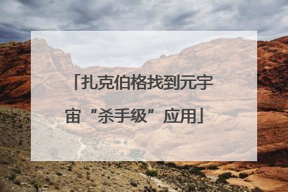 扎克伯格找到元宇宙“杀手级”应用