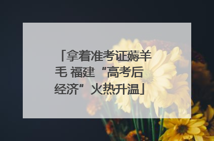 拿着准考证薅羊毛 福建“高考后经济”火热升温