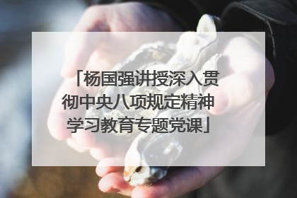 杨国强讲授深入贯彻中央八项规定精神学习教育专题党课
