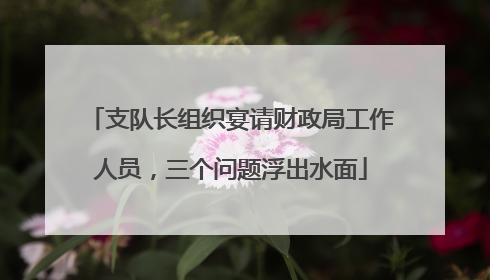 支队长组织宴请财政局工作人员，三个问题浮出水面