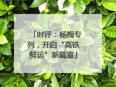 时评：杨梅专列，开启“高铁鲜运”新篇章