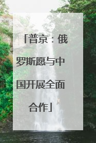 普京：俄罗斯愿与中国开展全面合作