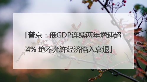 普京：俄GDP连续两年增速超4% 绝不允许经济陷入衰退