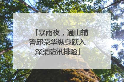 暴雨夜，通山辅警邱荣华纵身跃入深渠防汛排险