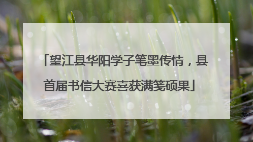 望江县华阳学子笔墨传情，县首届书信大赛喜获满笺硕果