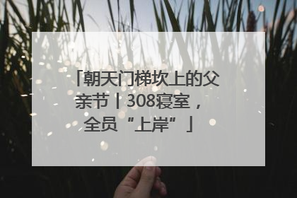 朝天门梯坎上的父亲节丨308寝室，全员“上岸”