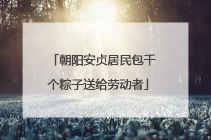 朝阳安贞居民包千个粽子送给劳动者