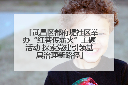 武昌区都府堤社区举办“红巷传薪火”主题活动 探索党建引领基层治理新路径
