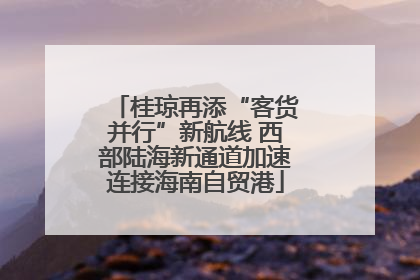 桂琼再添“客货并行”新航线 西部陆海新通道加速连接海南自贸港