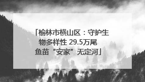 榆林市横山区：守护生物多样性 29.5万尾鱼苗“安家”无定河
