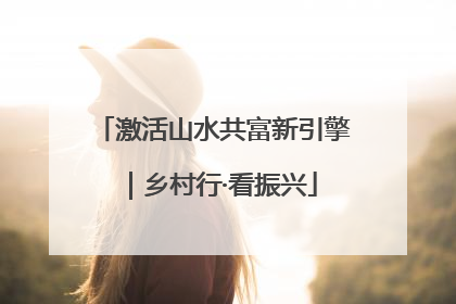 激活山水共富新引擎｜乡村行·看振兴