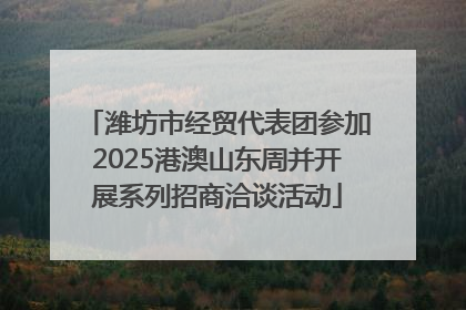 潍坊市经贸代表团参加2025港澳山东周并开展系列招商洽谈活动
