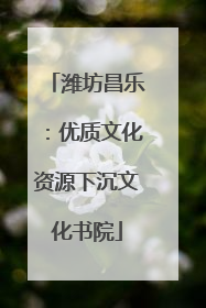 潍坊昌乐：优质文化资源下沉文化书院