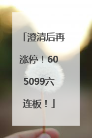 澄清后再涨停！605099六连板！