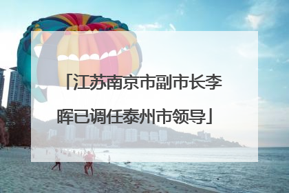 江苏南京市副市长李晖已调任泰州市领导