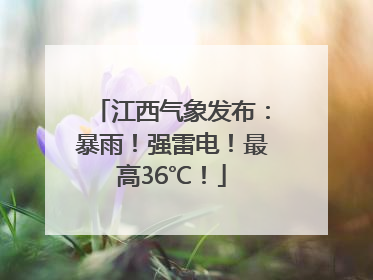 江西气象发布：暴雨！强雷电！最高36℃！
