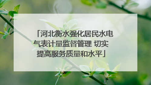 河北衡水强化居民水电气表计量监督管理 切实提高服务质量和水平