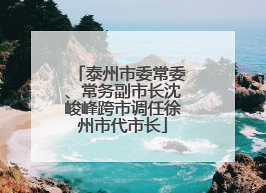 泰州市委常委、常务副市长沈峻峰跨市调任徐州市代市长